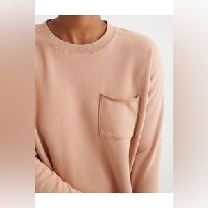 Brand New Women's Aerie Cropped Peach Crew Neck Sweater Size Small